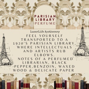 Parisian Library | Indie Perfume | Roll-On Perfume Oil | Alcohol Free| Book Perfume| fine paper | waxed wood | Vanilla perfume | Mahogony