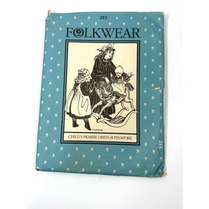 Folkwear kinderprairiejurk en overgooier Naaipatroon 213 maten 2-10 ongebruikt