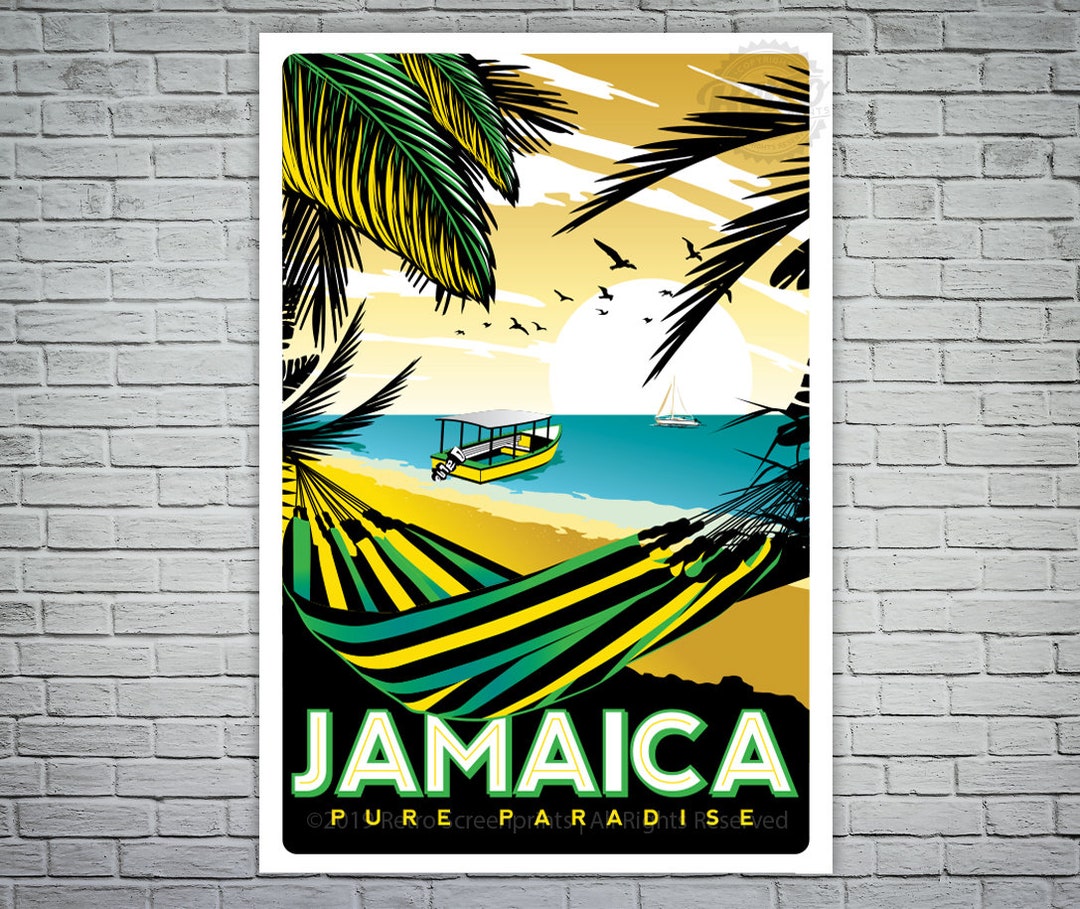 Jamaica Vintage Travel Poster - Etsy