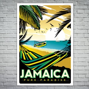 Jamaica Vintage Travel Poster - Etsy
