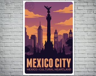 Affiche de voyage rétro vintage de Mexico