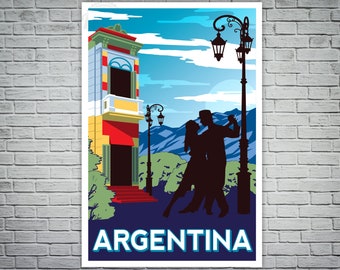 Affiche de voyage vintage argentine