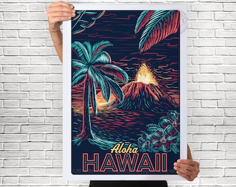 Hawaiian Nights Travel Poster