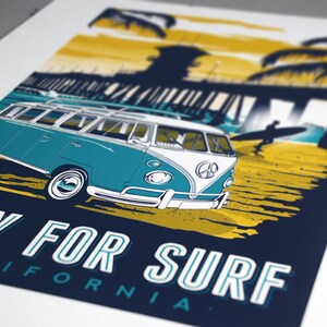 pray for surf california vintage retro surf poster image 3