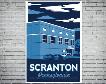 Poster de voyage de bureau Scranton en Pennsylvanie vintage rétro