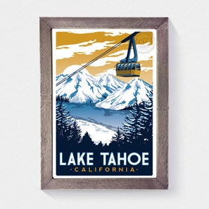 Lake Tahoe Screen print Vintage Travel Poster image 2