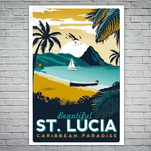 St. Lucia Vintage travel poster