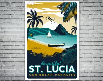 Affiche de voyage Sainte-Lucie
