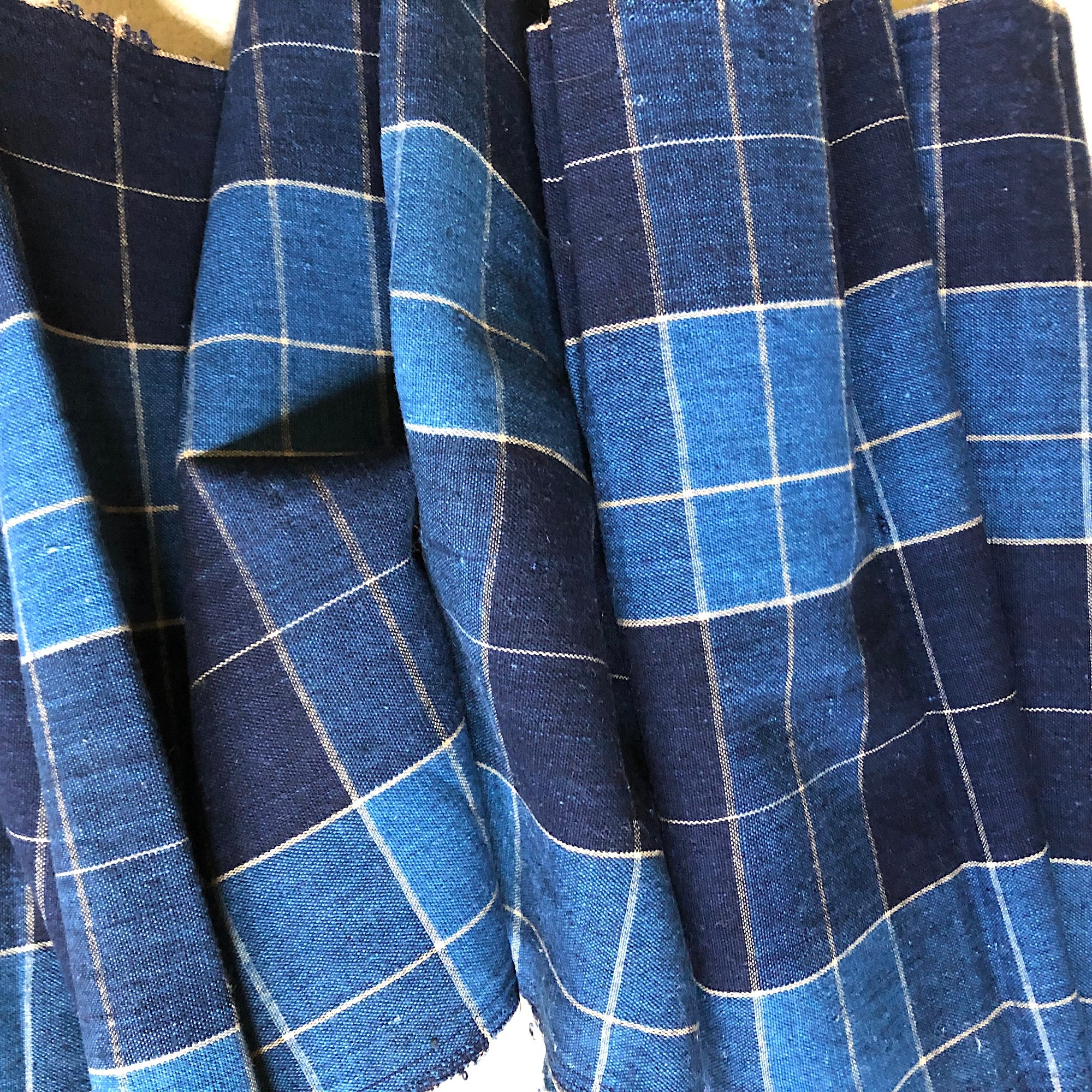 両面美しい襤褸　昭和初期　ボロ　らんる　boro　japan vintage Japanese 1920-30's Vintage Cotton Boro Kimono Noragi Navy