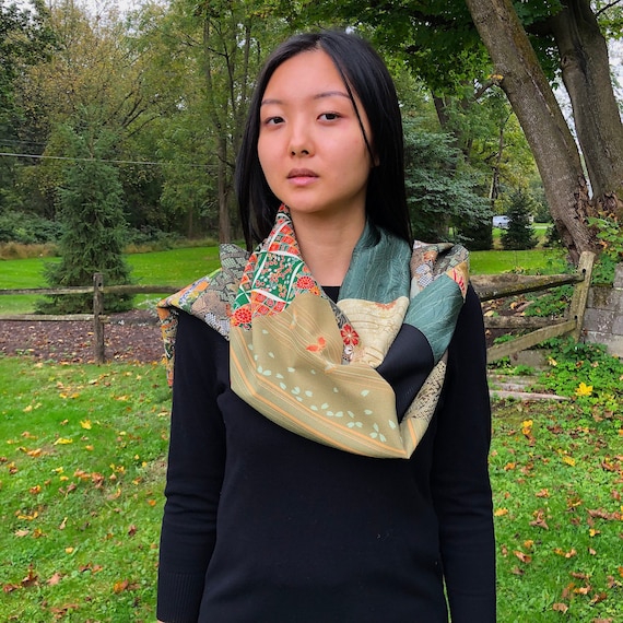 Japanese Vintage Kimono Silk Crepe Multi 