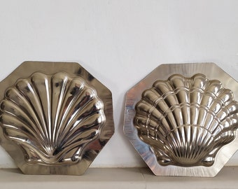 Vintage French Mafter Scallop Shell 2 Part Chocolate Mold Mould 14 CMS / 6" ~  French  Metal Mold ~Easter ~ Collectible ~ Seashell chocolate