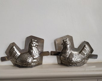 Vintage French Hen Chicken   Chocolate Mold Mould 14cm / 5.5" ~  French  Metal Mold ~Easter ~ Collectible ~ Vintage Gift
