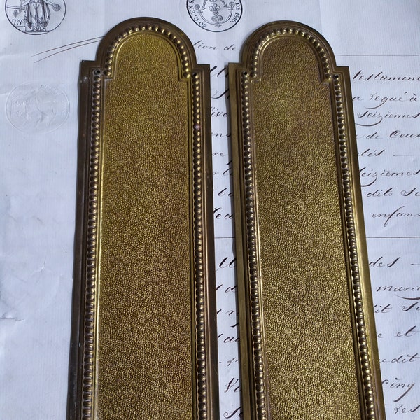 Set of 2 Antique  French Louis XVI Style Finger Plates Empire Plaque Door Push, Finger Plate,Door Hardware, Architectural details
