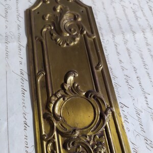 Ex Chateau Antique French Louis XV Finger Plate Empire Plaque Door Push, Finger Plates,Door Hardware, Architectural details image 2