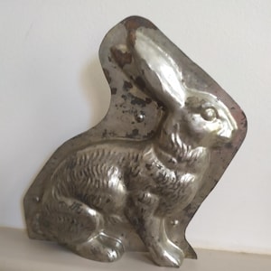 Vintage  French  Letang Paris Hare or Bunny  Rabbit  Two Part Chocolate Mold with Clips, Collectors Item,   Easter Gift,  Easter Chocolate