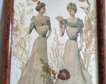 ファッションプレート製本 Journal des Demoiselles Journal des Demoisellesファッションプレート2枚+おまけ ペン・筆記