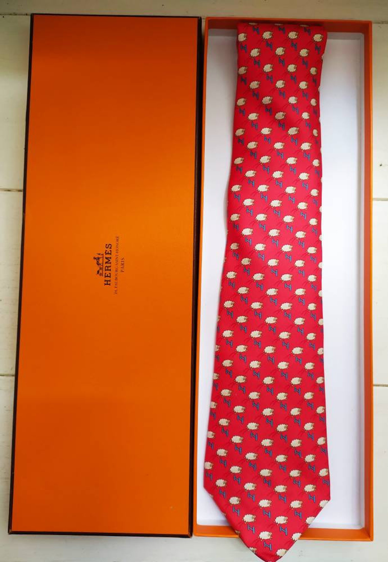 Authentic Hermes Paris Men's Silk Tie Fun And Chic Sheep | Etsy