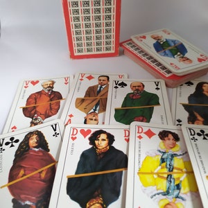 Jeu de cartes à jouer vintage de célèbres écrivains français, Brepol Paris, fabriqué en France, jeu de cartes français
