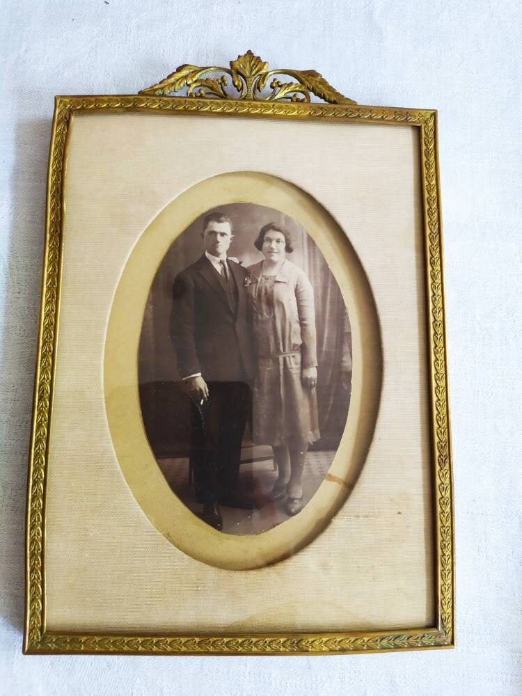 Antique Français Ormolu Bronze Brass Gilt Large Photo Frame Louis Xvi - Château Chic, Décoration Fra