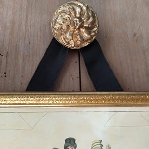 Antique French Ormolu Brass Picture Hook Cover, Ex chateau, French decor, French picture hooks, Antique French decor