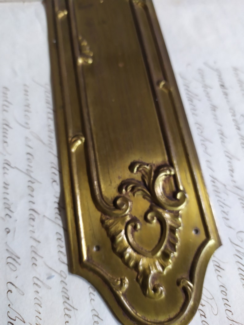 Ex Chateau Antique French Louis XV Finger Plate Empire Plaque Door Push, Finger Plates,Door Hardware, Architectural details image 5