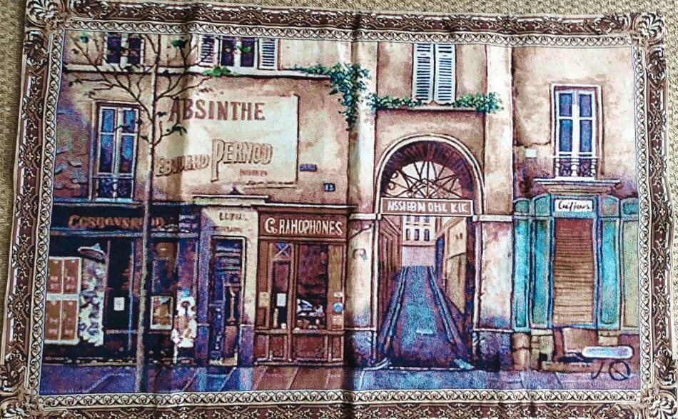 Vintage Français Boutiques Tapisserie Style Accrochage Mural, Excellent État