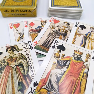 Vintage Set of French Dames of France  Playing  Cards, Grimaud Deck of Cards, Made in France,  Gift for Lovers of French History