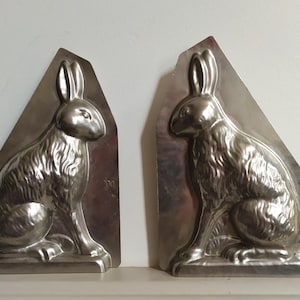 Rare Vintage French  Hare or Bunny  Rabbit Two Part Chocolate Mold with Clips ,Collectors Item,  French Hare Mould, French Easter Mold