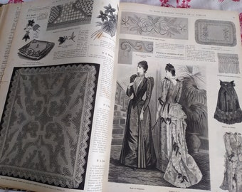 52 issues Antique 1891 French Woman's Fashion Magazine, La Mode  Illustre de la famille Journal, French fashion history, Rare book