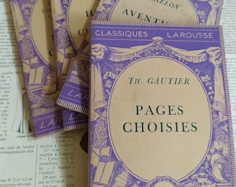 Set of 4 Vintage French Paperbacks, Larousse Paris, Vintage French Books, French deco, Gift idea, Vintage books