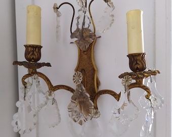 A French Wall Light with Crystals, Chateau Chic, French Decoration, Marie Antoinette