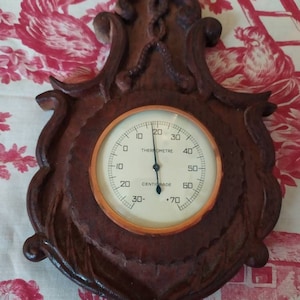 Vintage Louis XV Rocaille Style Thermometer: French Country Decor