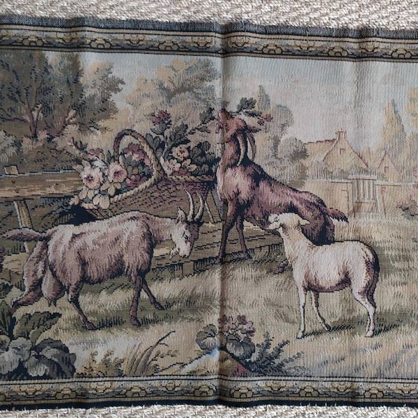 Panneau vintage de style tapisserie française - Parfait pour une housse de coussin ou une tenture murale, décoration française, romantique français chic, style campagnard français