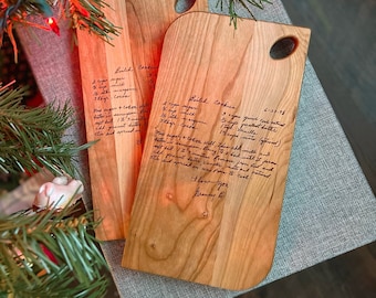 Personalized Recipe Cutting Board | Handwritten Family Recipe Engraved | Engraved Cutting Board | Recipe Cutting Board | Christmas Gift