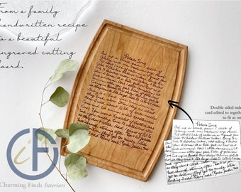 Personalized Cutting Board | Handwritten Family Recipe Engraved | Engraved Cutting Board | Recipe Cutting Board | Mothers Day | Wedding