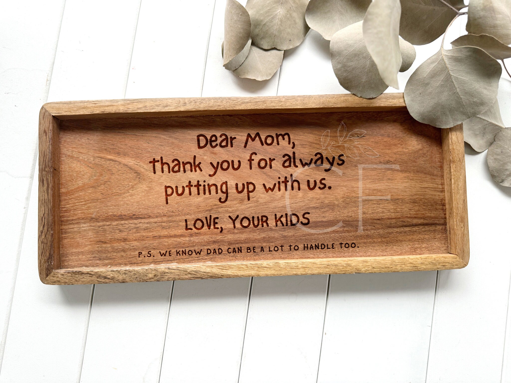 Dear Mom Thank You 6in x 14in Tray | Funny Mom | Catch All Tray  | Mothers Day | Mom Gift