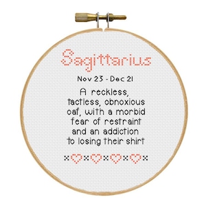 Sagittarius Dark Zodiac Cross-Stitch Pattern PDF