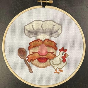 Schema punto croce "Chef svedese e pollo" in PDF