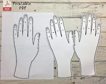 Plantilla de exhibición de mano imprimible - PDF descargable - Exhibición de feria artesanal Exhibición de mercado Guantes sin dedos Manoplas sin dedos Etiquetas de tienda
