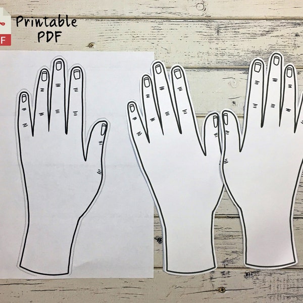 Druckbare Hand Display Vorlage - Herunterladbare PDF - Craft Fair Display Market Display Fingerlose Handschuhe Fingerlose Fäustlinge Shop Tags