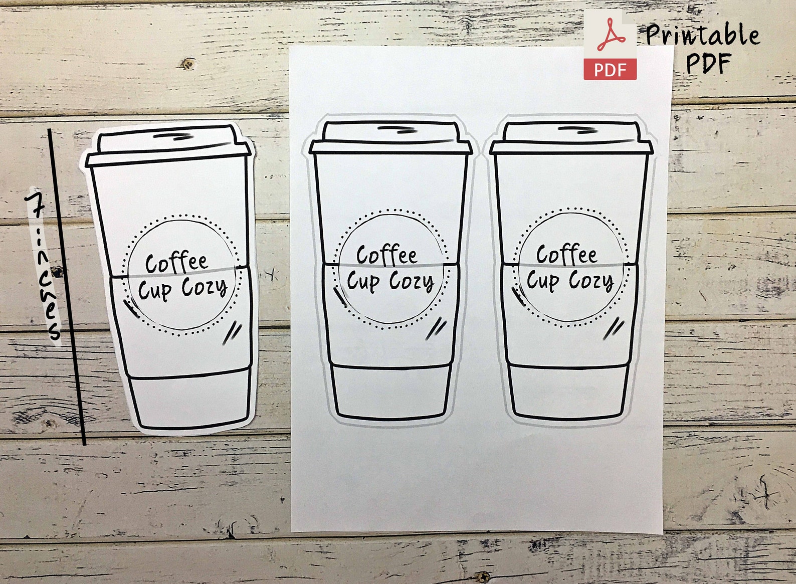 Printable Coffee Cup Cozy Display Template Downloadable PDF - Etsy