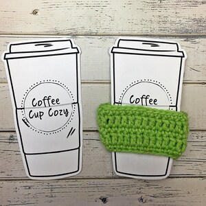 Plantilla de exhibición acogedora de taza de café imprimible - PDF descargable - Exhibición de mercado de exhibición de feria artesanal Crochet Cozy Coffee Cozy