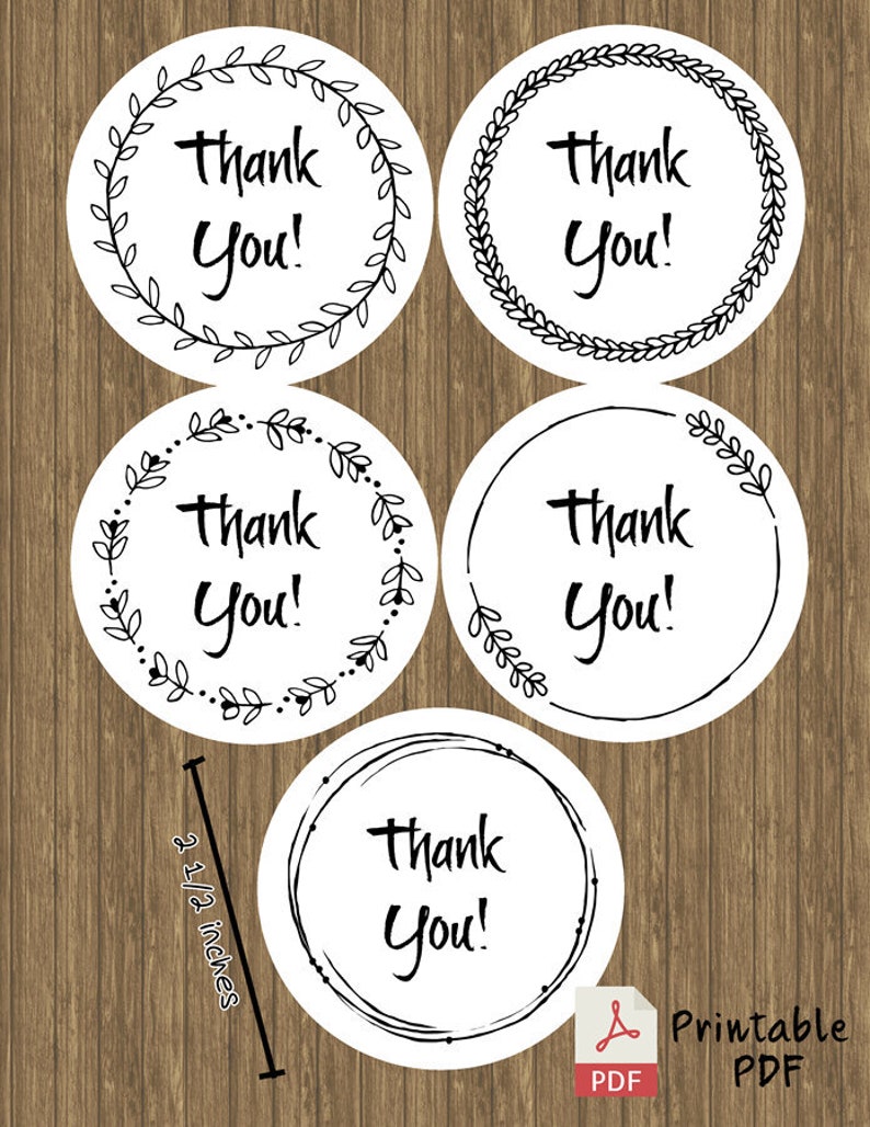 Printable Circular Thank You Tags Template in 5 Styles Downloadable PDF ...