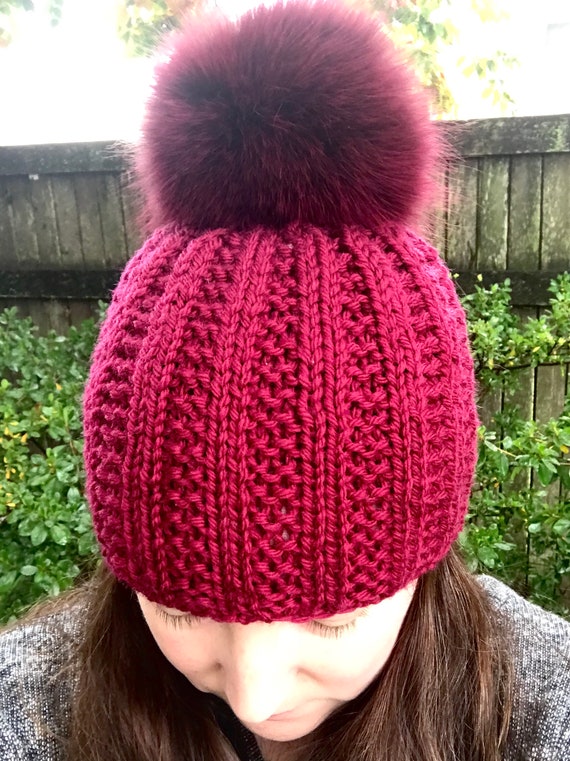 chunky knit beanie hat pattern