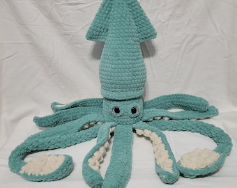 Giant Crochet Squid Plush – Handmade Sea Animal Stuffed Toy