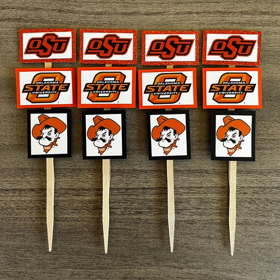 Oklahoma State University Cupcake Toppers by Maegs Bakes Cakes Catch