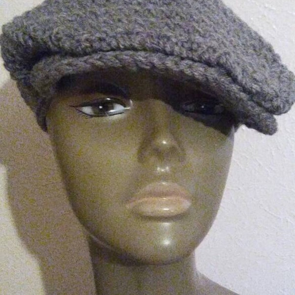 Crochet Adult Donegal hat, Driver hat, Flat Top Irish hat, Newsboy hat, Kangol hat, Driving cap, Nolan Scally cap, Unisex hat, Dapper Hat,