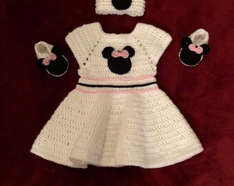 white christmas dresses Merry Mouseketeer: Handcrafted Disney-Inspired Ensemble 2-3 Years main image 0