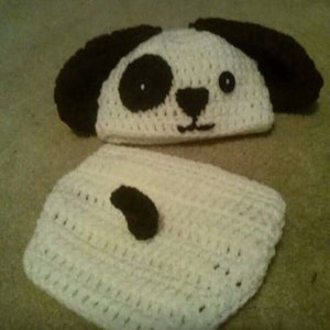 Juego de funda de pañal para cachorros de ganchillo recién nacido