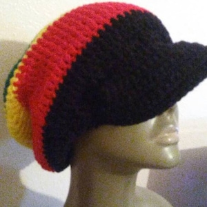 Crochet Rasta Hat Tam Beret Jamaican Dredlocks Braids Dreds African
